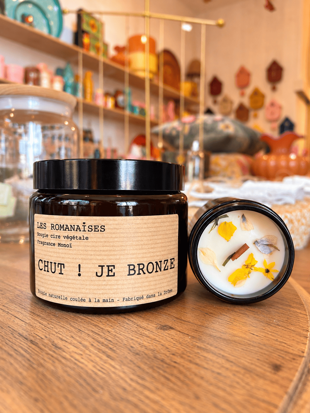 Bougie Chut ! Je bronze - Monoï