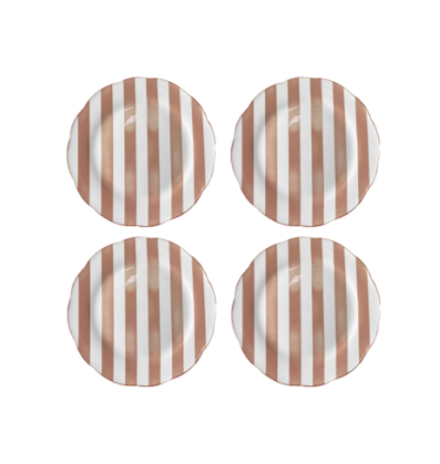 Set de 4 Assiettes rayées Trattoria ROSE - Différentes tailles – Image 2