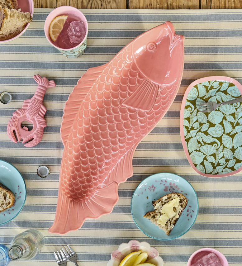 Grand plat poisson rose