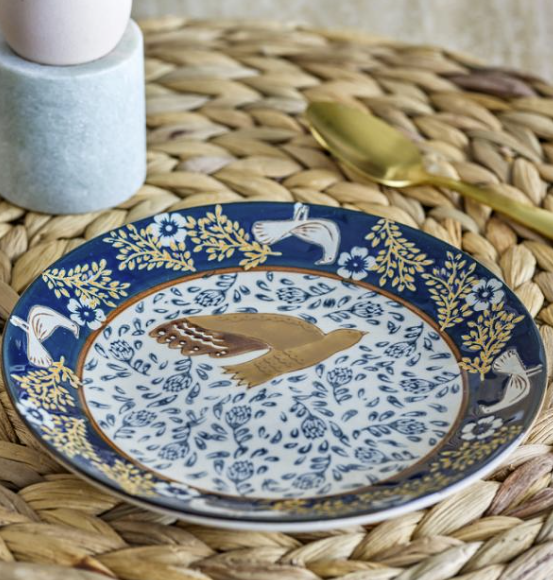 Assiette Oiseau Bleu Ø 16