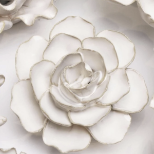 Fleur de Renoncule en céramique Blanche à accrocher