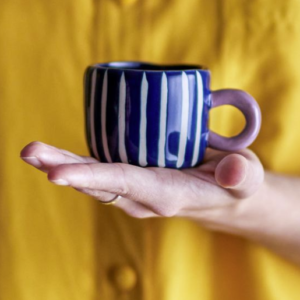 Nini Tasse Bleu à rayures Grès