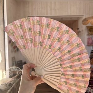 Eventail bois de bouleau THAIS rose