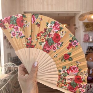 Eventail bois de bouleau MIA doré