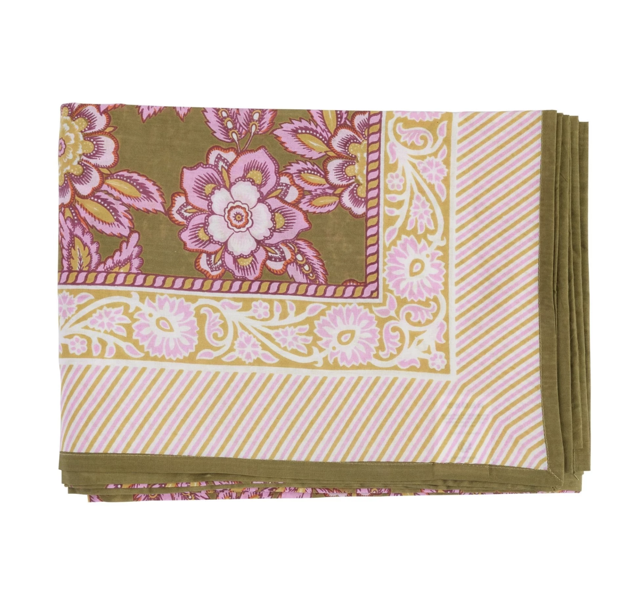 Nappe Indienne - Jakarta Olive 170 x 250 cm