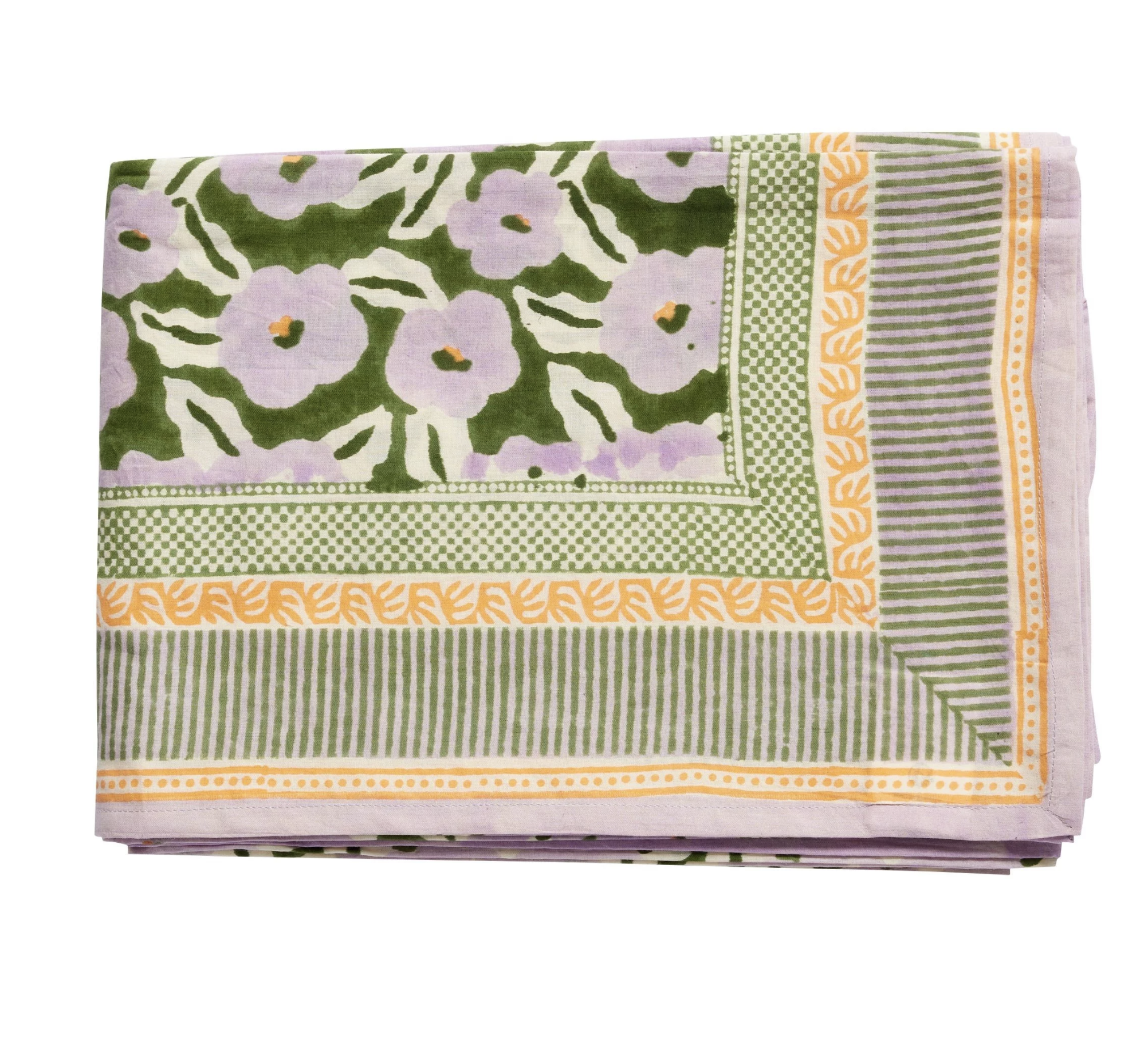 Nappe Indienne - Chunni Fleurie Vert 170 x 250 cm
