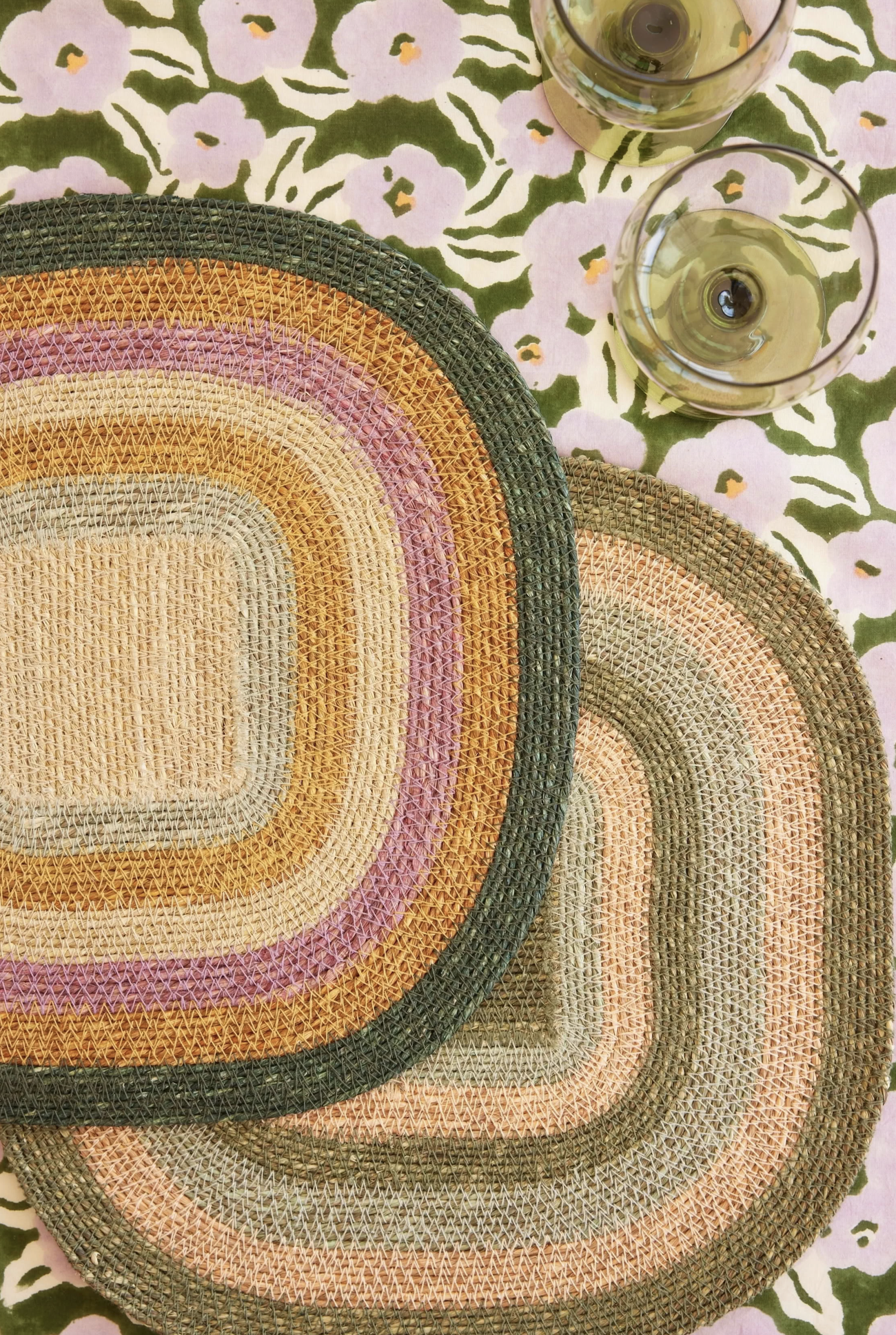 Nappe Indienne - Chunni Fleurie Vert 170 x 250 cm – Image 2