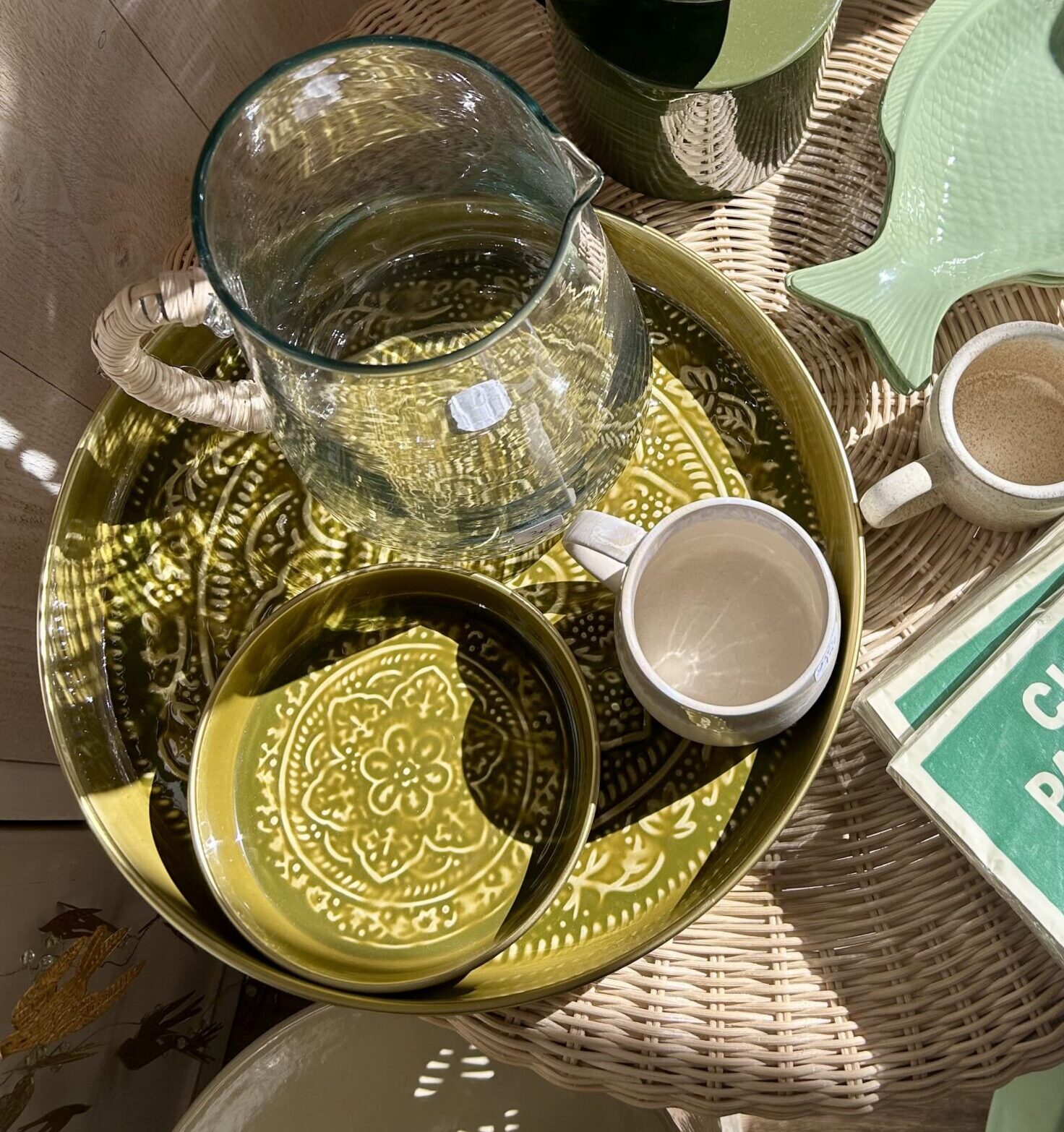 Plateau Berbère Vert Olive - Plusieurs tailles