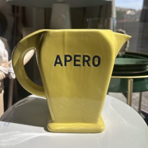 Pichet en céramique jaune "Apéro"