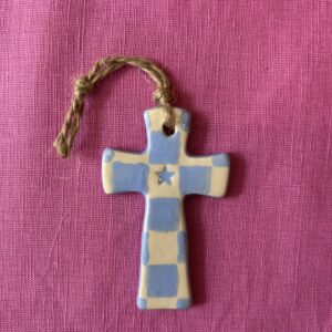 Petite Croix Murale - Étoile Bleu