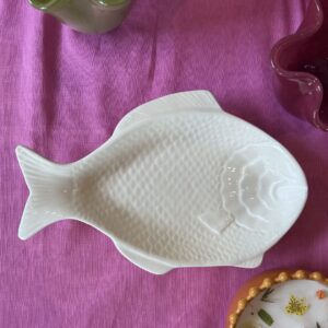 Plat en céramique Poisson Blanc
