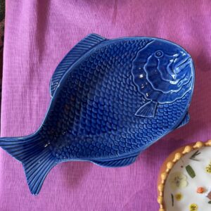 Plat en céramique Poisson Bleu foncé