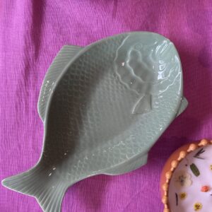 Plat en céramique Poisson Vert Matcha