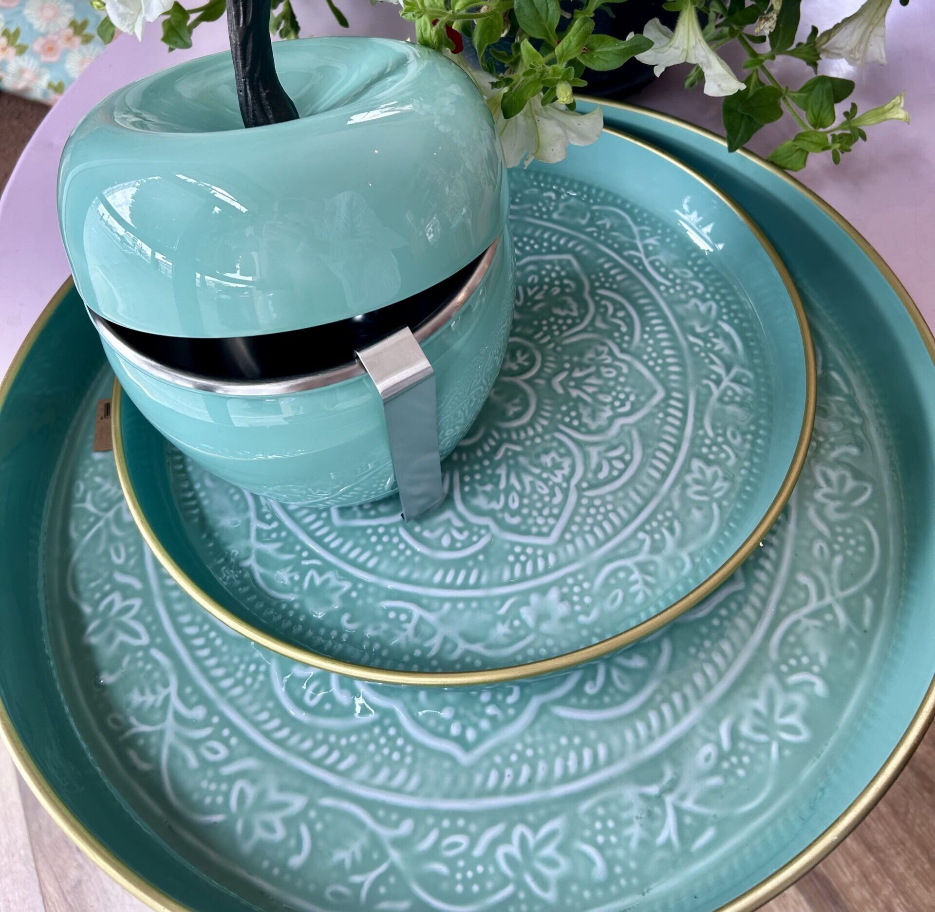Plateau Berbère Bleu turquoise - Plusieurs tailles