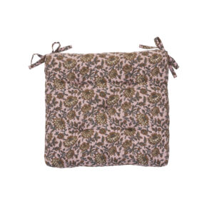 Galette de chaise carrée florale - Rose 45 x 45cm
