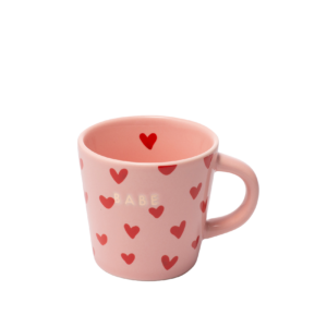 Tasse à expresso coeurs en céramique BABE rose