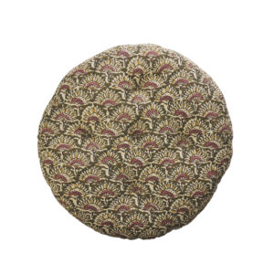 Galette de chaise ronde florale - Vert Olive ∅45cm