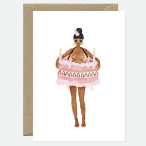 Girl in a cake Happy Birthday - Carte de voeux