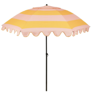 Parasol Inclinable à rayures Rose & Jaune Ø197 cm