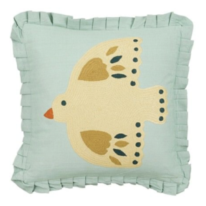 Coussin Oiseau Vert Menthe 53 x 53 cm