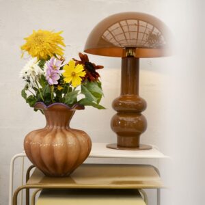 Vase décoratif en verre Madam Stoltz – Abricot & Lilas
