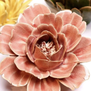Fleur murale en céramique rose - Rose