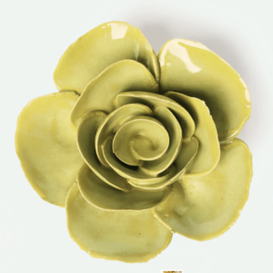 Fleur murale en céramique Vert - Renoncule