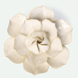 Fleur murale en céramique Ivoire - Jonquille