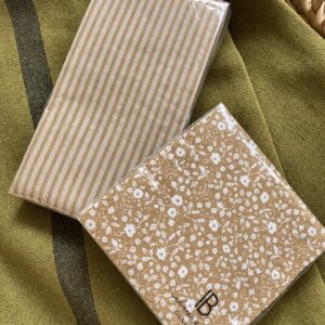 Serviettes cocktail en papier fleurs moutarde – Ib Laursen