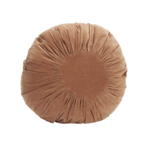 Coussin rond en velours rose pêche – Madam Stoltz