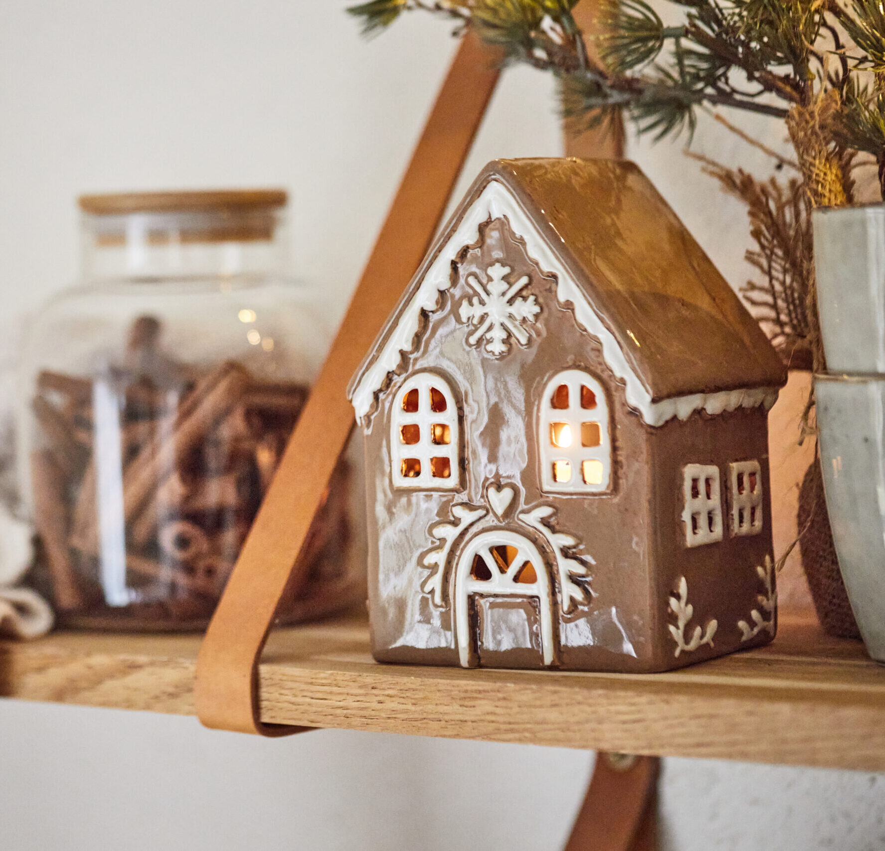 Maison photophore de Noël Pain d'épices Flocon – Ib Laursen