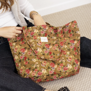 Grand sac cabas fleuri Esme avec fermeture zippée – De La Mur