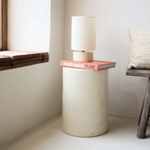 Table d’appoint Roucas en céramique Calcaire Ø31 cm – Masamé