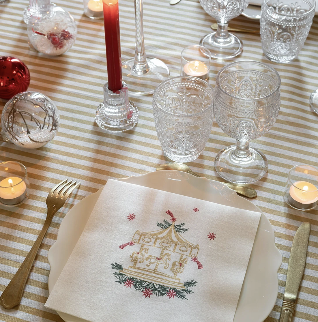 Grandes Serviettes de Noël Carrousel – Françoise Paviot – Image 3