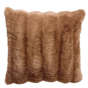 Coussin Astrid Moka en fausse fourrure – Vivaraise