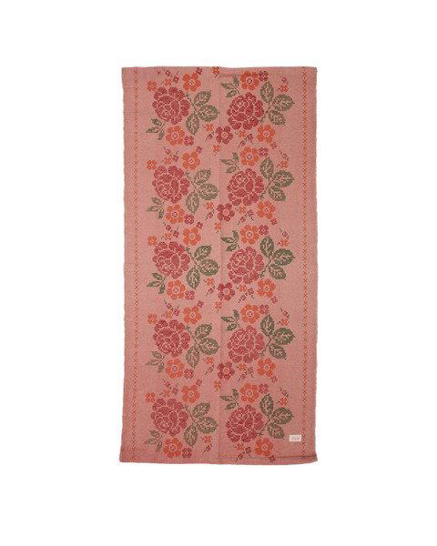 Tapis rectangulaire rose à fleurs en coton – 70 × 150 cm RICE – Image 3