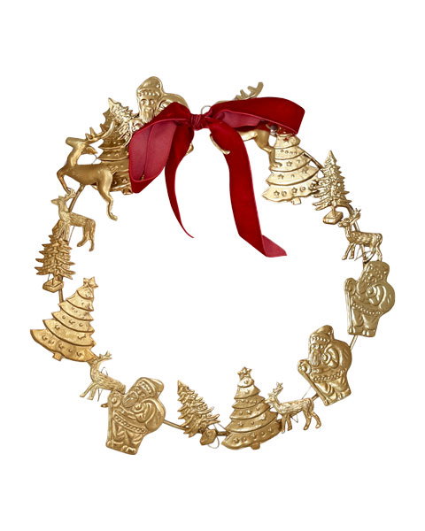 Couronne de Noël en métal doré – Rice – 34 cm – Image 4