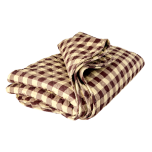 Couverture matelassée Vichy à carreaux Marron – RICE