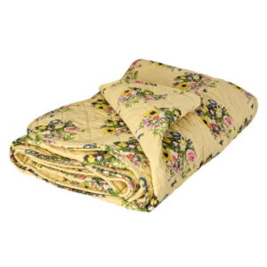Couverture en coton Retro Bouquet crème – RICE