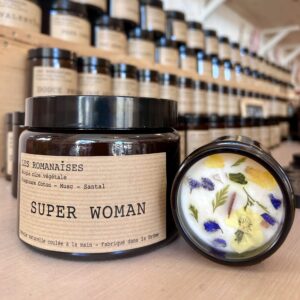Bougie Super Woman - Coton musc & santal