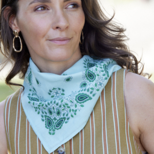 Petit Foulard Indien - Bandana Vert d'eau