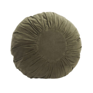 Coussin rond en velours vert – Madam Stoltz