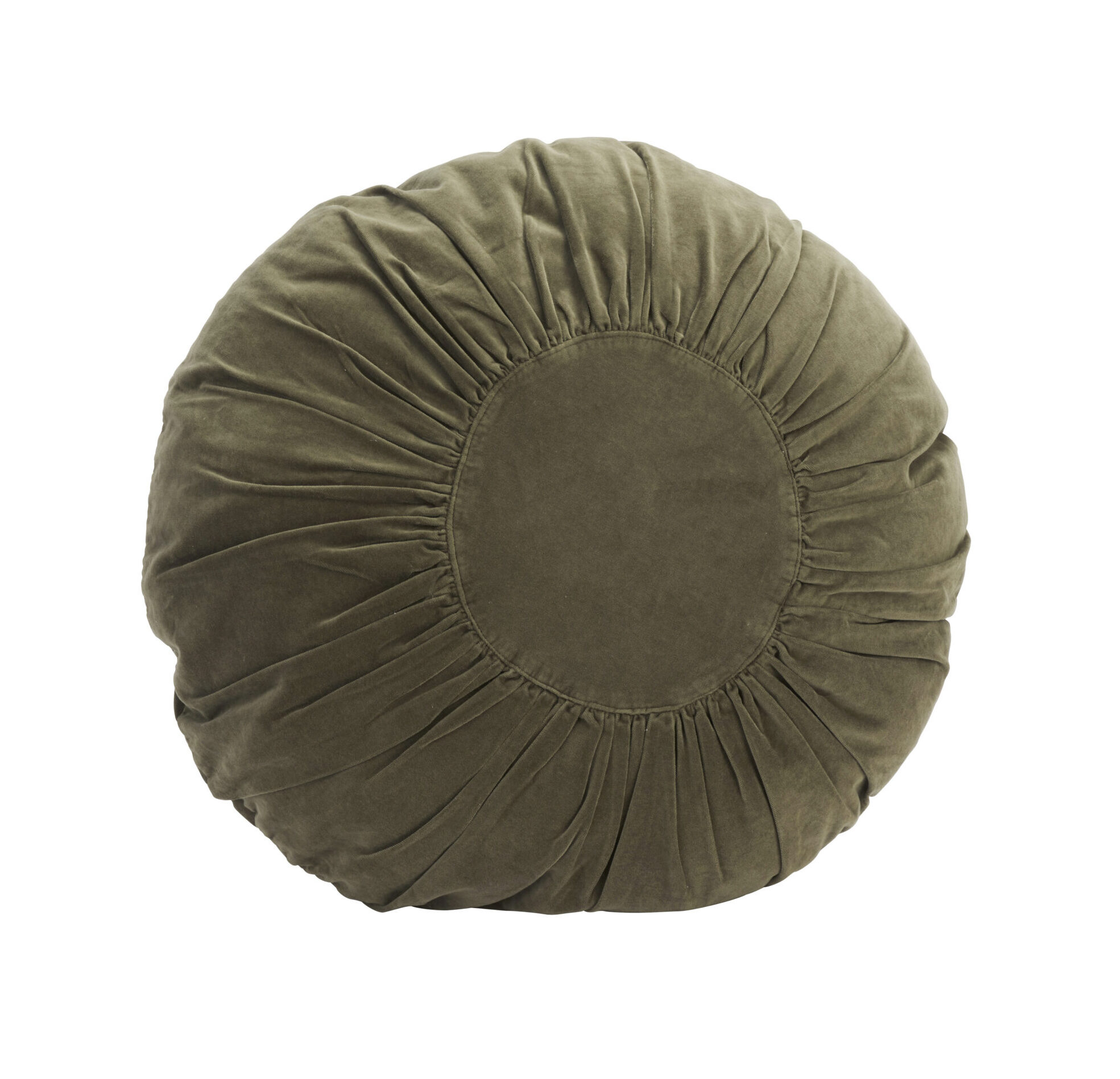 Coussin rond en velours vert – Madam Stoltz