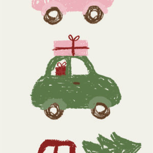 Serviettes en papier Voitures & Sapins de Noël – Ib Laursen