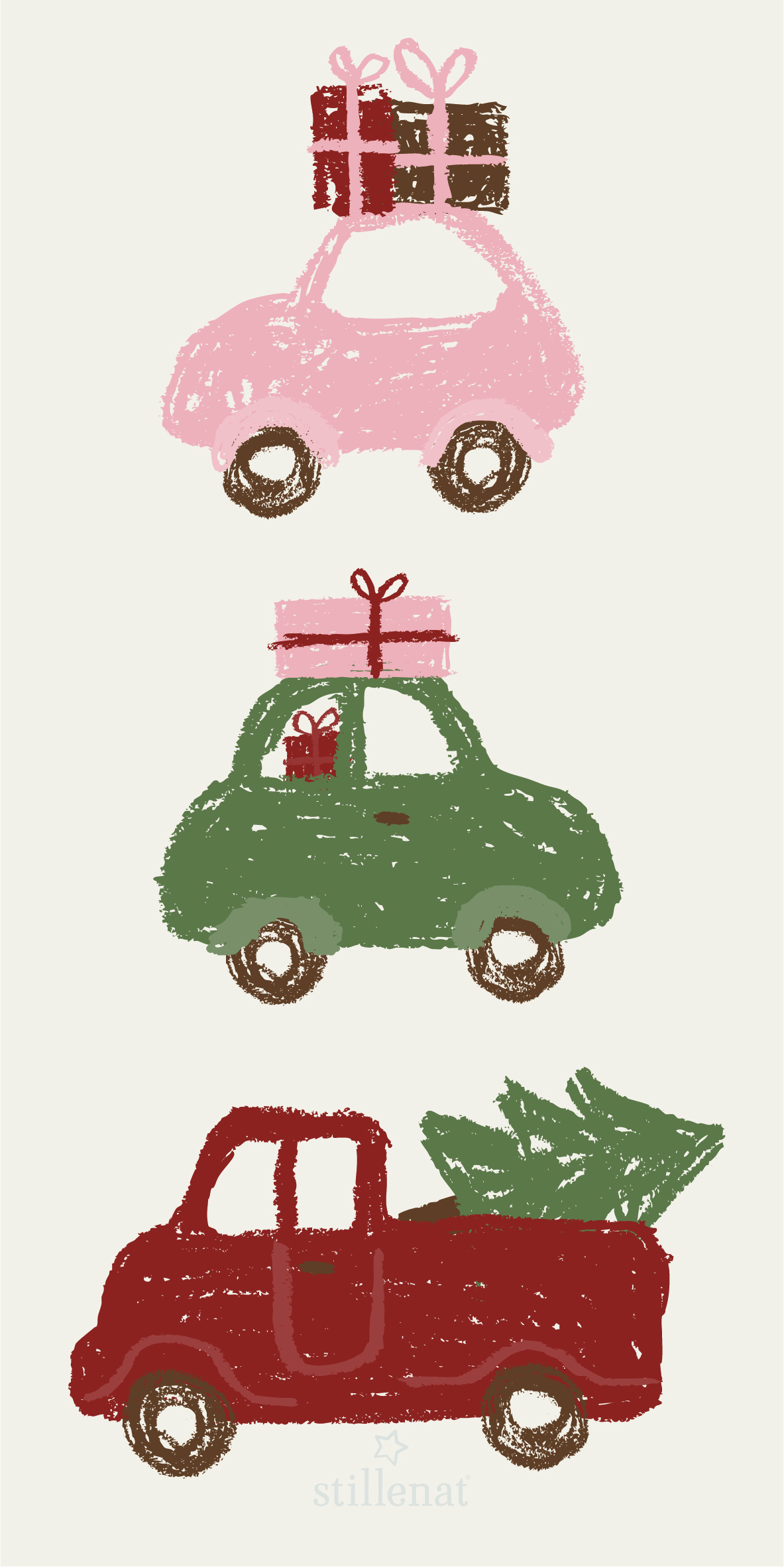 Serviettes en papier Voitures & Sapins de Noël – Ib Laursen