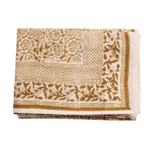 Nappe Florale Jaune Curry Kamala Absynthe – Bonheur du Jour