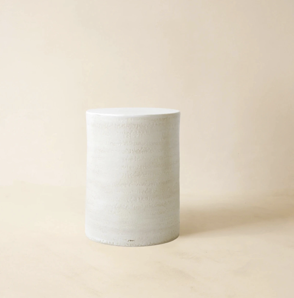 Table d’appoint Roucas en céramique Calcaire Ø31 cm – Masamé – Image 3