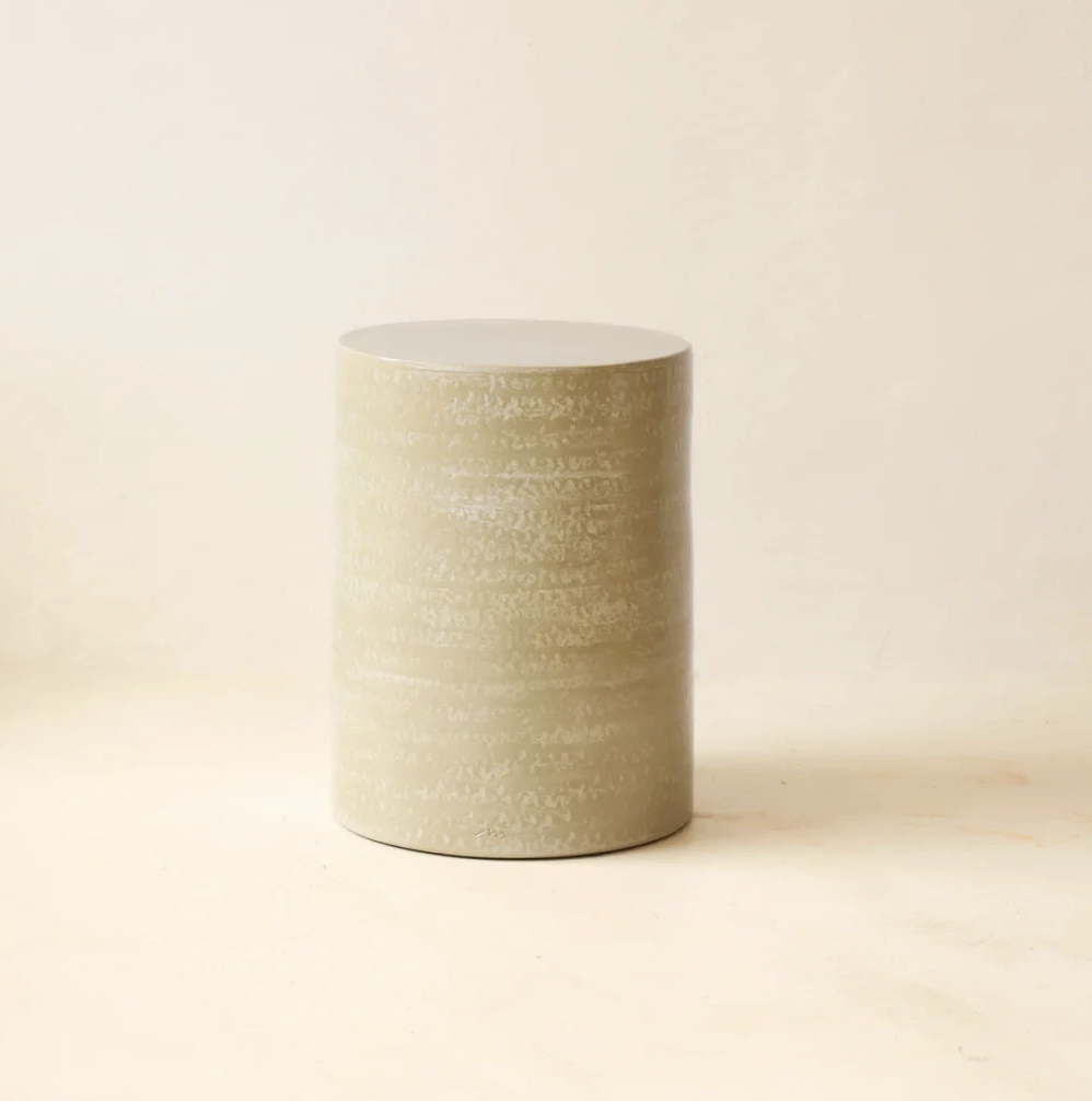 Table d’appoint Roucas en céramique Lin Ø31 cm – Masamé – Image 2